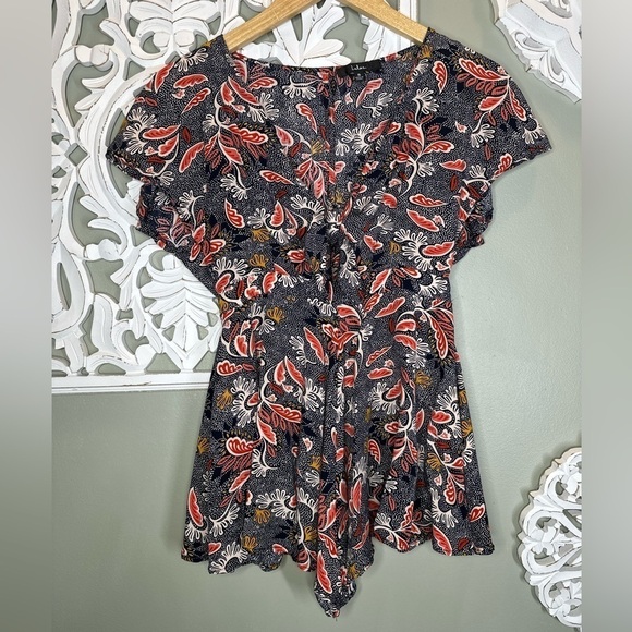 Lulus Dondi Navy Blue Print Romper Floral Paisley  Small - Picture 2 of 11